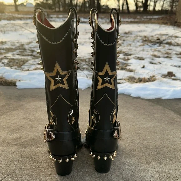 Christian Louboutin Cowboy Western Boots 40 Horseshoe Embellished 9 10 - Picture 2 of 16
